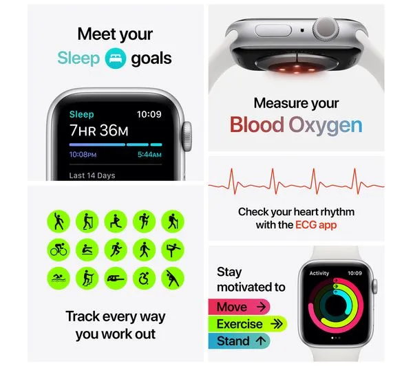 APPLE Watch Series 6 GPS - Blue Aluminium with Deep Navy Sports Band, 44mm - Good