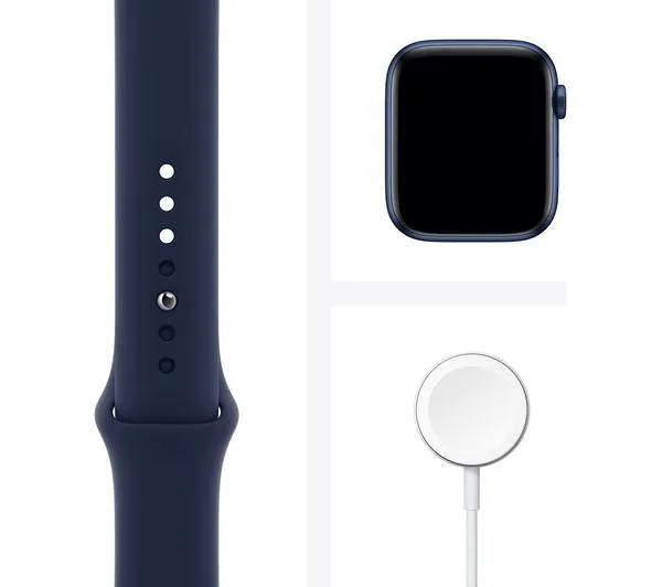 APPLE Watch Series 6 GPS - Blue Aluminium with Deep Navy Sports Band, 44mm - Good