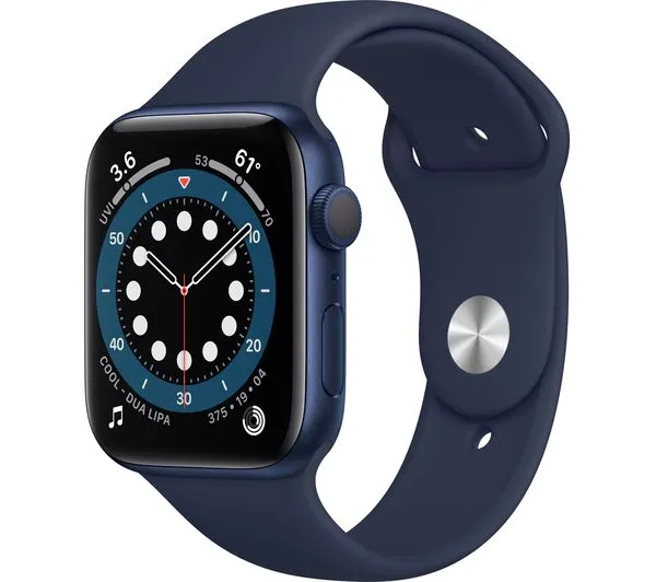 APPLE Watch Series 6 GPS - Blue Aluminium with Deep Navy Sports Band, 44mm - Good
