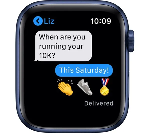 APPLE Watch Series 6 GPS - Blue Aluminium with Deep Navy Sports Band, 44mm - Good