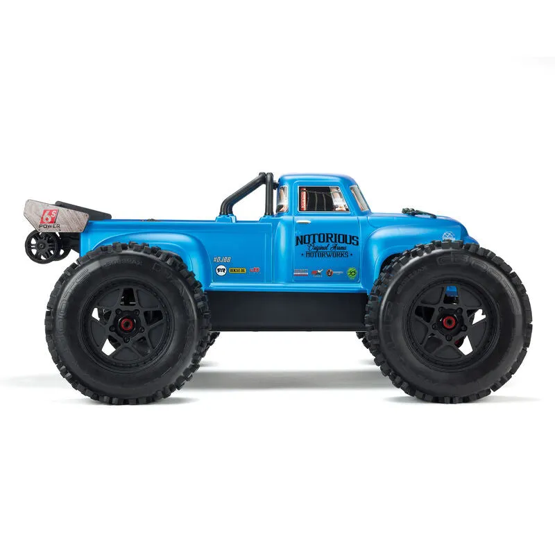 ARRMA ARA8611V5T2 Notorious 6S BLX 2020 Spec RC Stunt Truck Blue