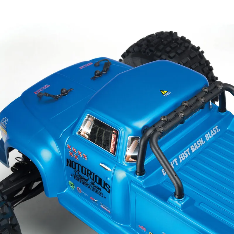 ARRMA ARA8611V5T2 Notorious 6S BLX 2020 Spec RC Stunt Truck Blue