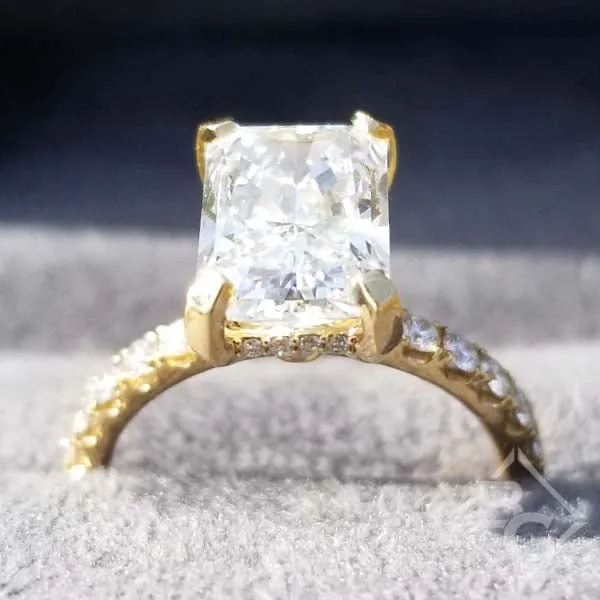 Ben Garelick Elongated Radiant Hidden Halo Diamond Engagement Ring