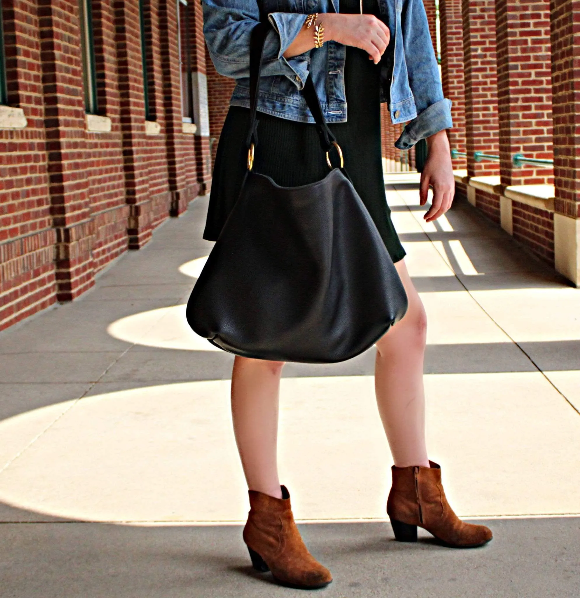 Black Leather Hobo