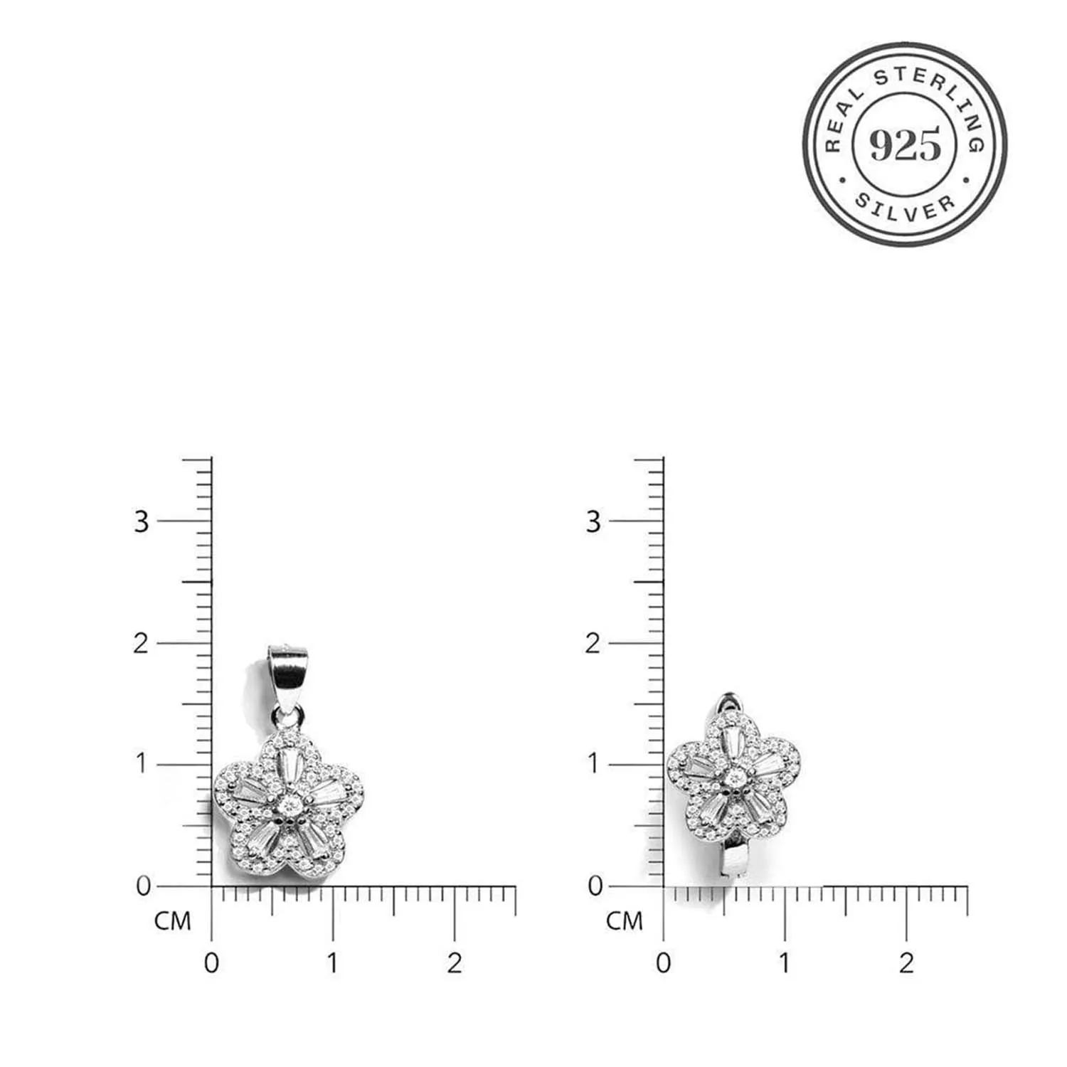 Blooming Harmony Floral 925 Silver Jewellery Set