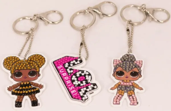 CAKC-LOLSET01: "Kitty Queen & Queen Bee" Crystal Art Keyring Kit