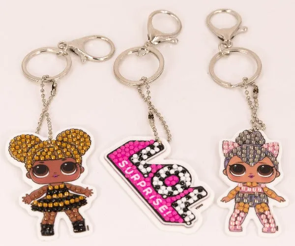 CAKC-LOLSET01: "Kitty Queen & Queen Bee" Crystal Art Keyring Kit
