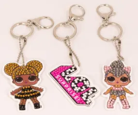 CAKC-LOLSET01: "Kitty Queen & Queen Bee" Crystal Art Keyring Kit