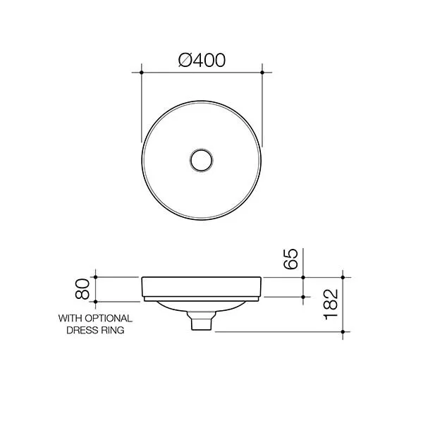 Caroma Liano II 400mm Round Inset Basin – Matte Grey