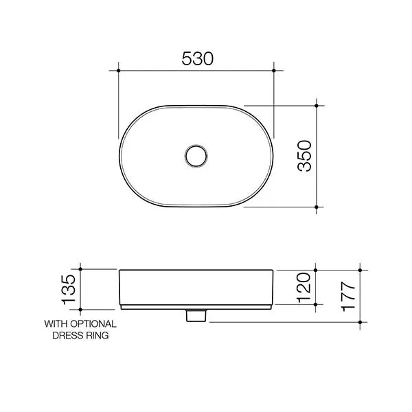 Caroma Liano II 530mm Pill Above Counter Basin Matte Speckled