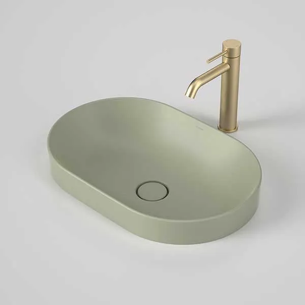 Caroma Liano II 530mm Pill Inset Basin – Matte Green