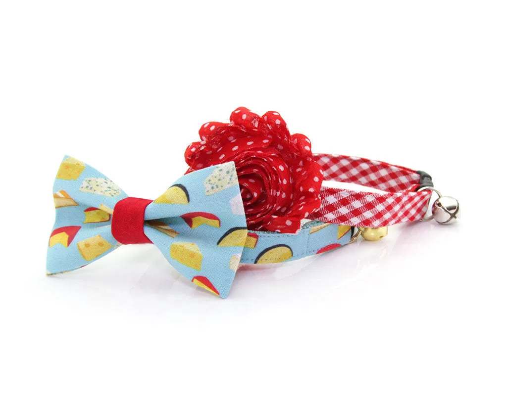 Cat Bow Tie - "Say Cheese" Bowtie / For Cats   Small Dogs / Removable (One Size)