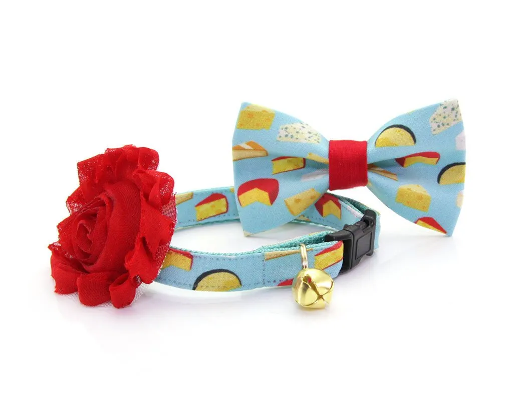 Cat Bow Tie - "Say Cheese" Bowtie / For Cats   Small Dogs / Removable (One Size)