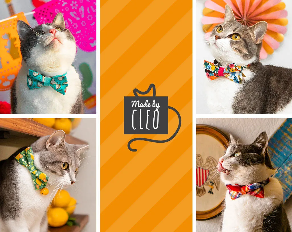 Cat Bow Tie - "Say Cheese" Bowtie / For Cats   Small Dogs / Removable (One Size)