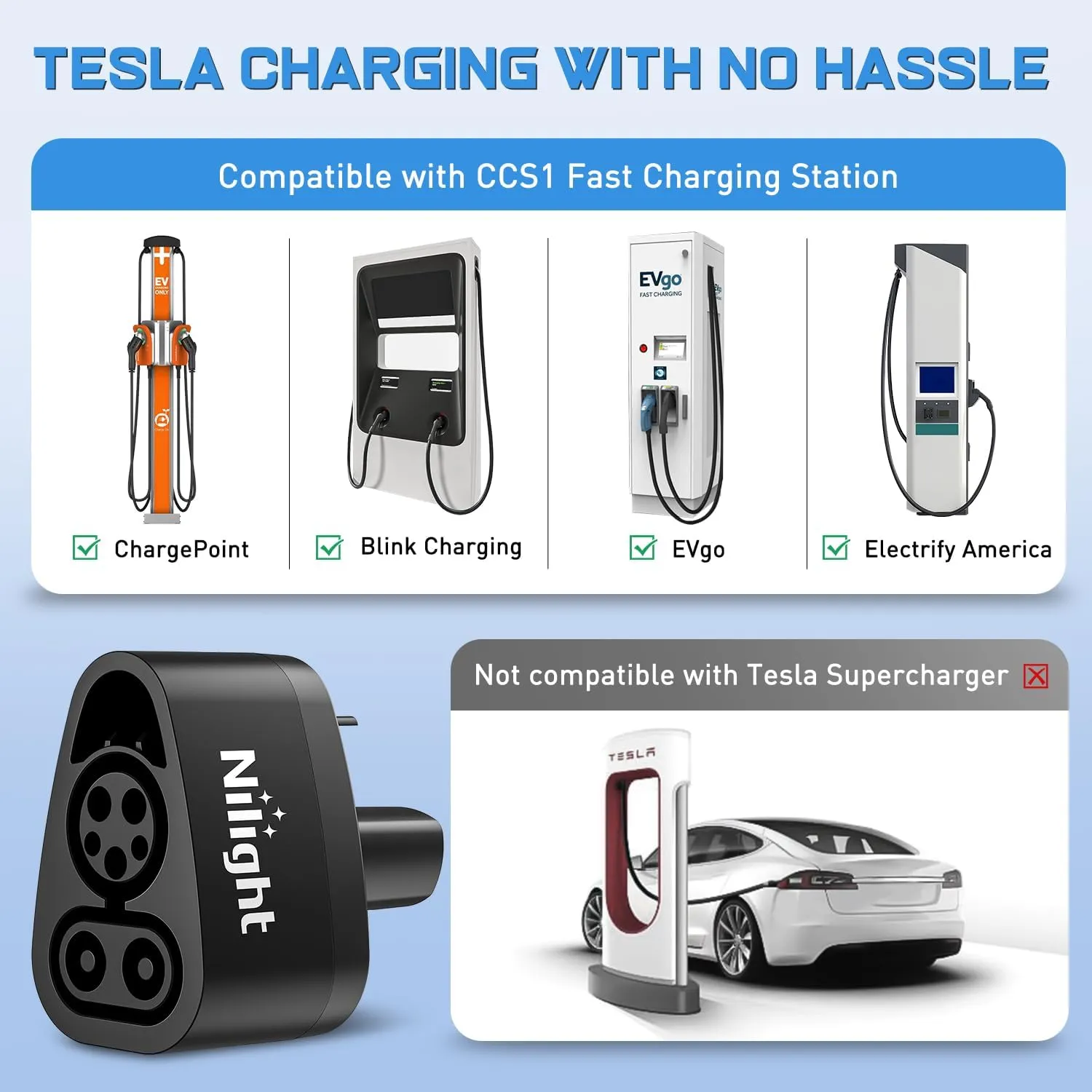 CCS1 to Tesla EV Charge Adapter