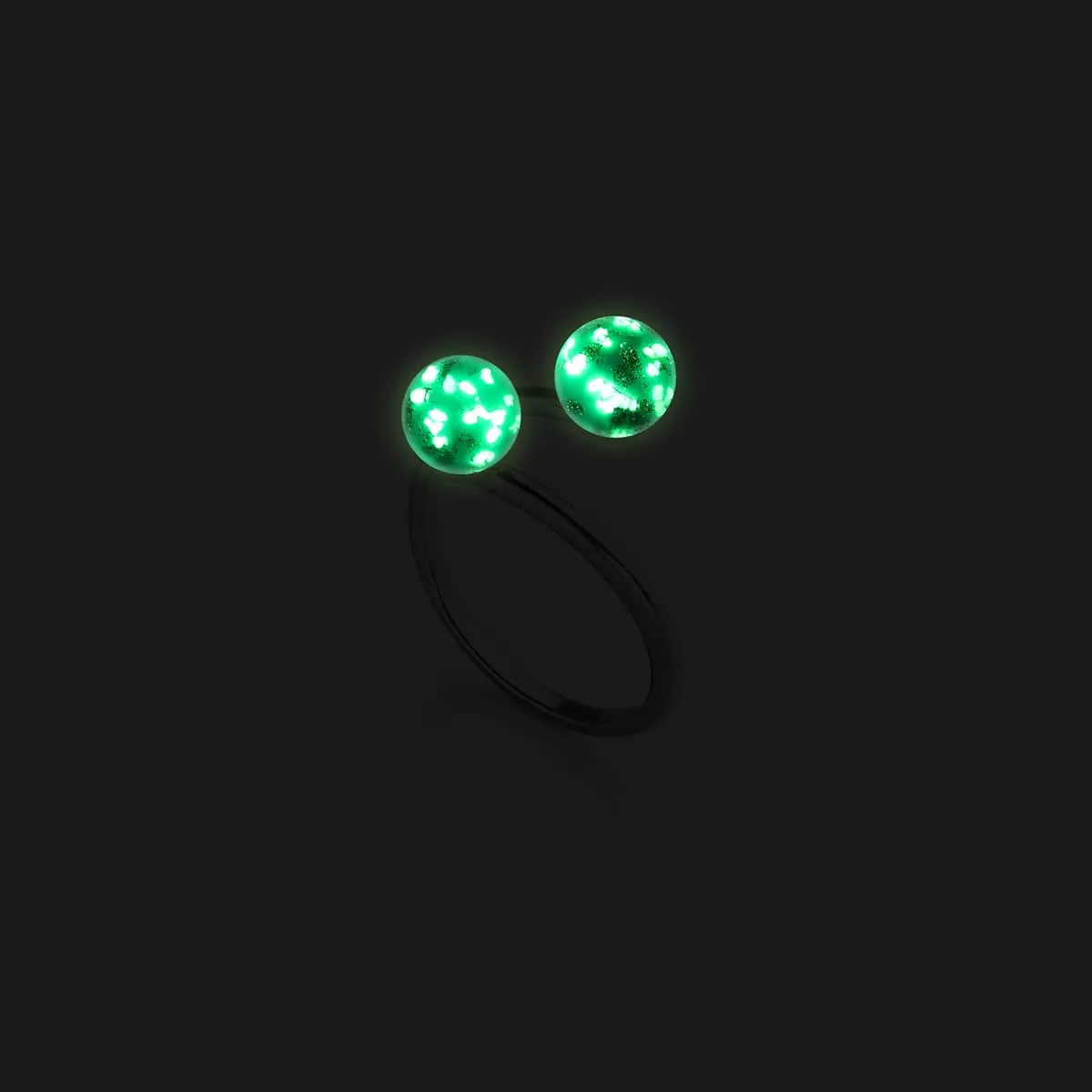 Cerulean | .925 Sterling Silver | Firefly Glass | Infinity Helix Ring
