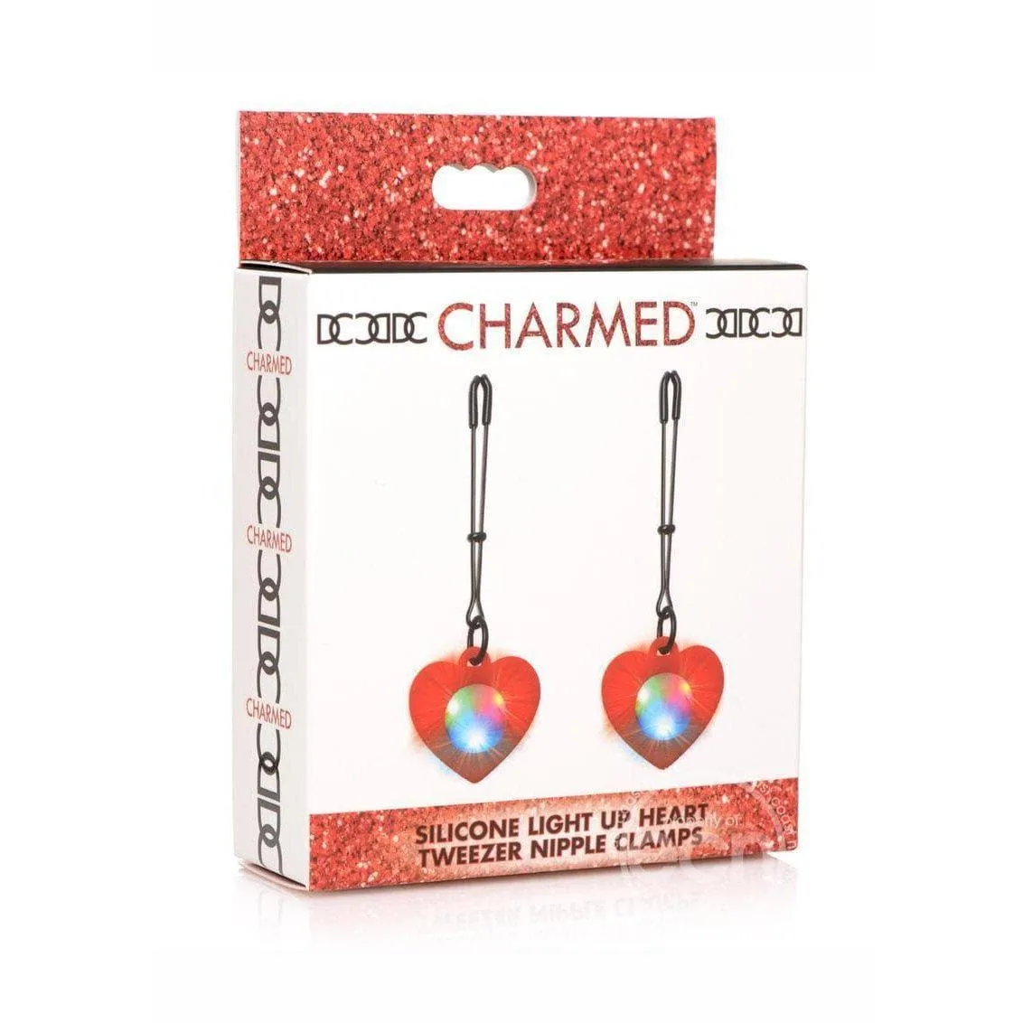 Charmed Silicone Light-Up Heart Tweezer Nipple Clamps
