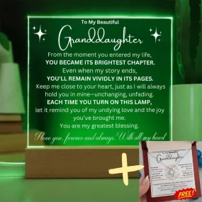 Cherished Moments: Granddaughter's  LED Acrylic Love Plaque   LoveKnot Perfect Bundle