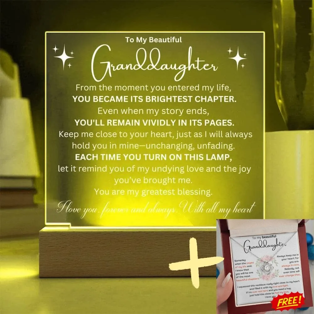 Cherished Moments: Granddaughter's  LED Acrylic Love Plaque   LoveKnot Perfect Bundle