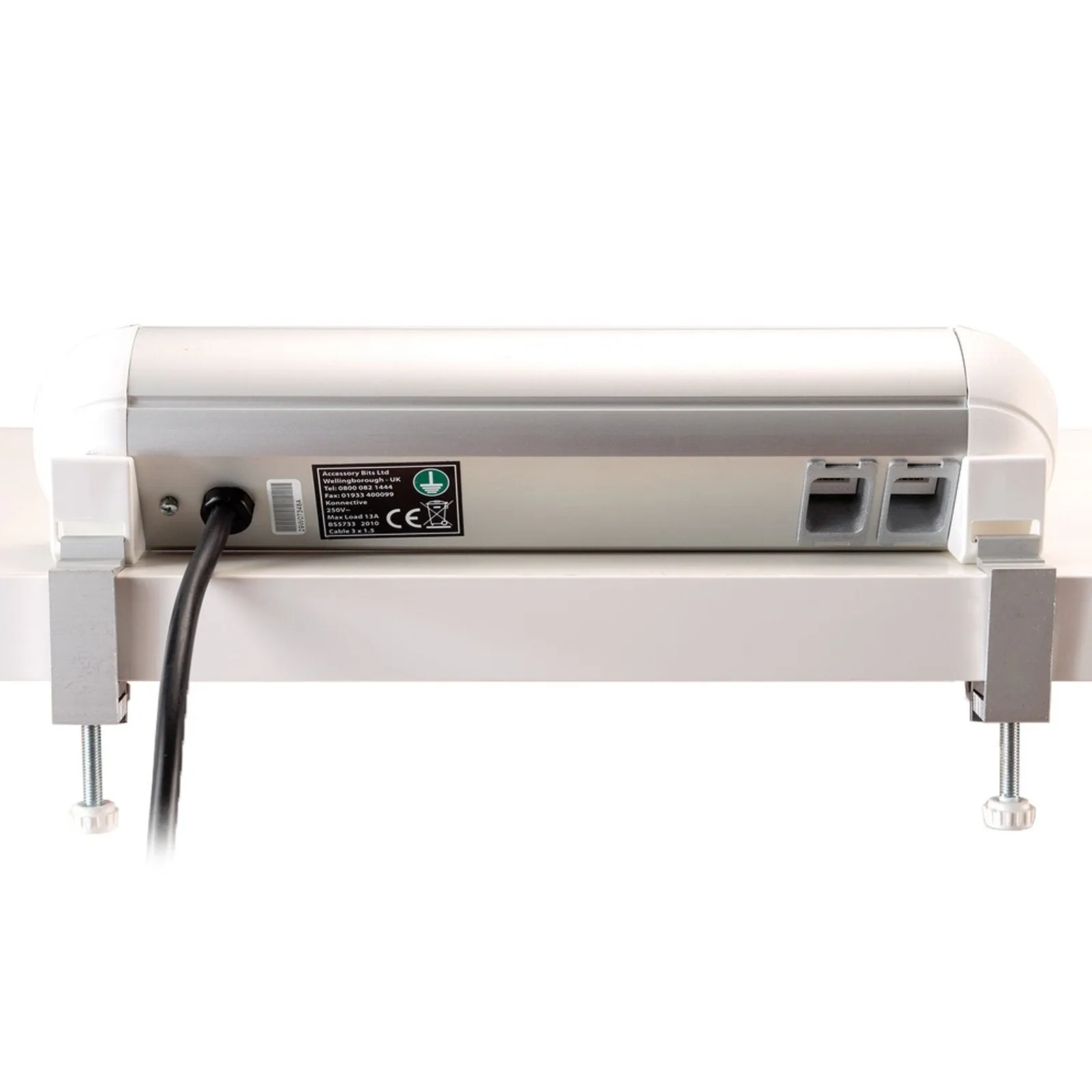 Chroma clip-on power module 2 x UK sockets, 1 x twin USB fast charge, 2 x RJ45 sockets