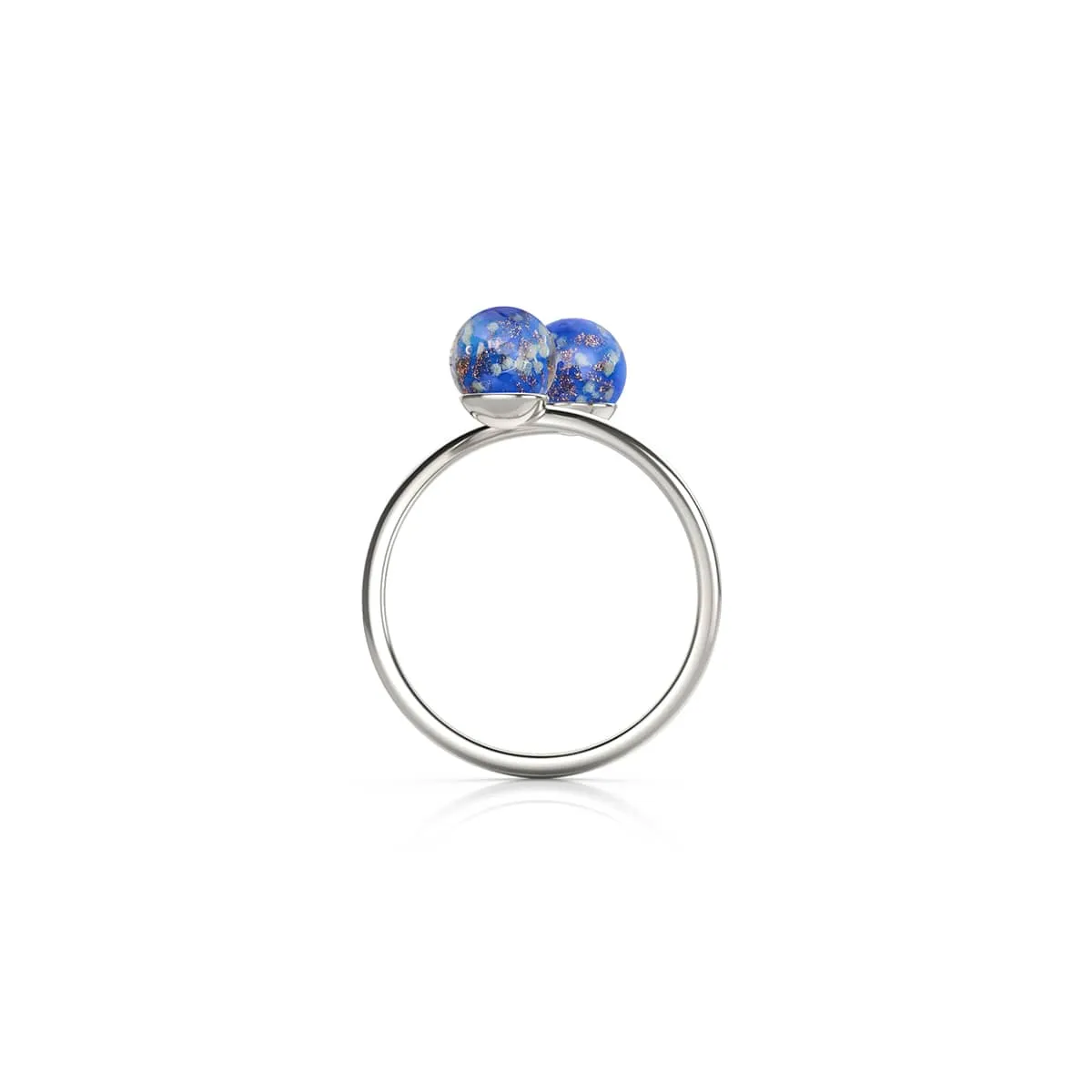 Cobalt | .925 Sterling Silver | Firefly Glass | Infinity Helix Ring
