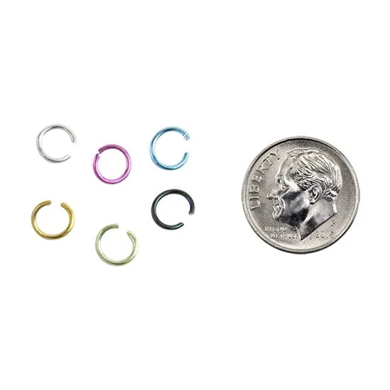 Colored Metal Open Jump Rings - Multi Color - Round 6mm 20 Gauge - Pkg/1080