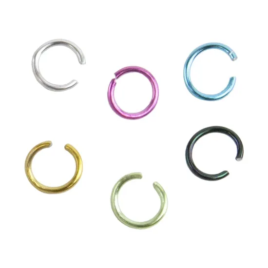 Colored Metal Open Jump Rings - Multi Color - Round 6mm 20 Gauge - Pkg/1080