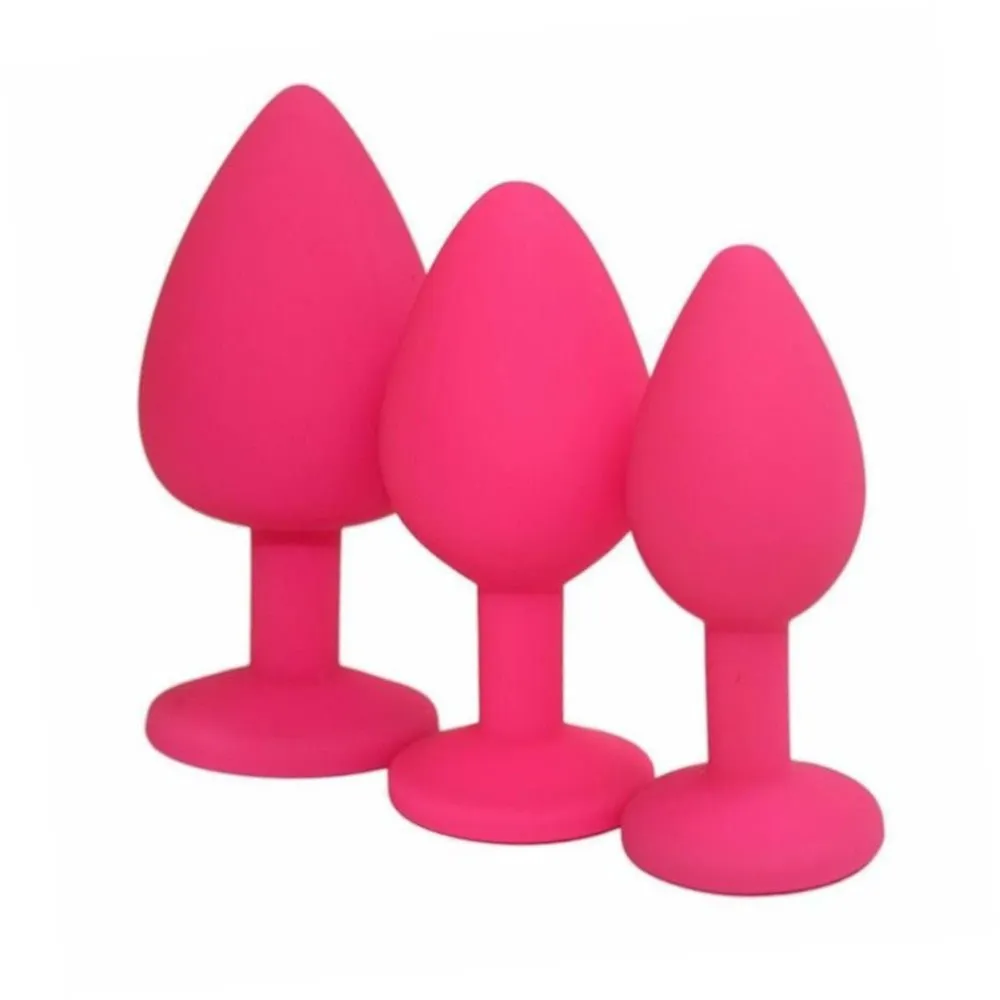 Colorful Jeweled Silicone Princess Plugs, Set of 3