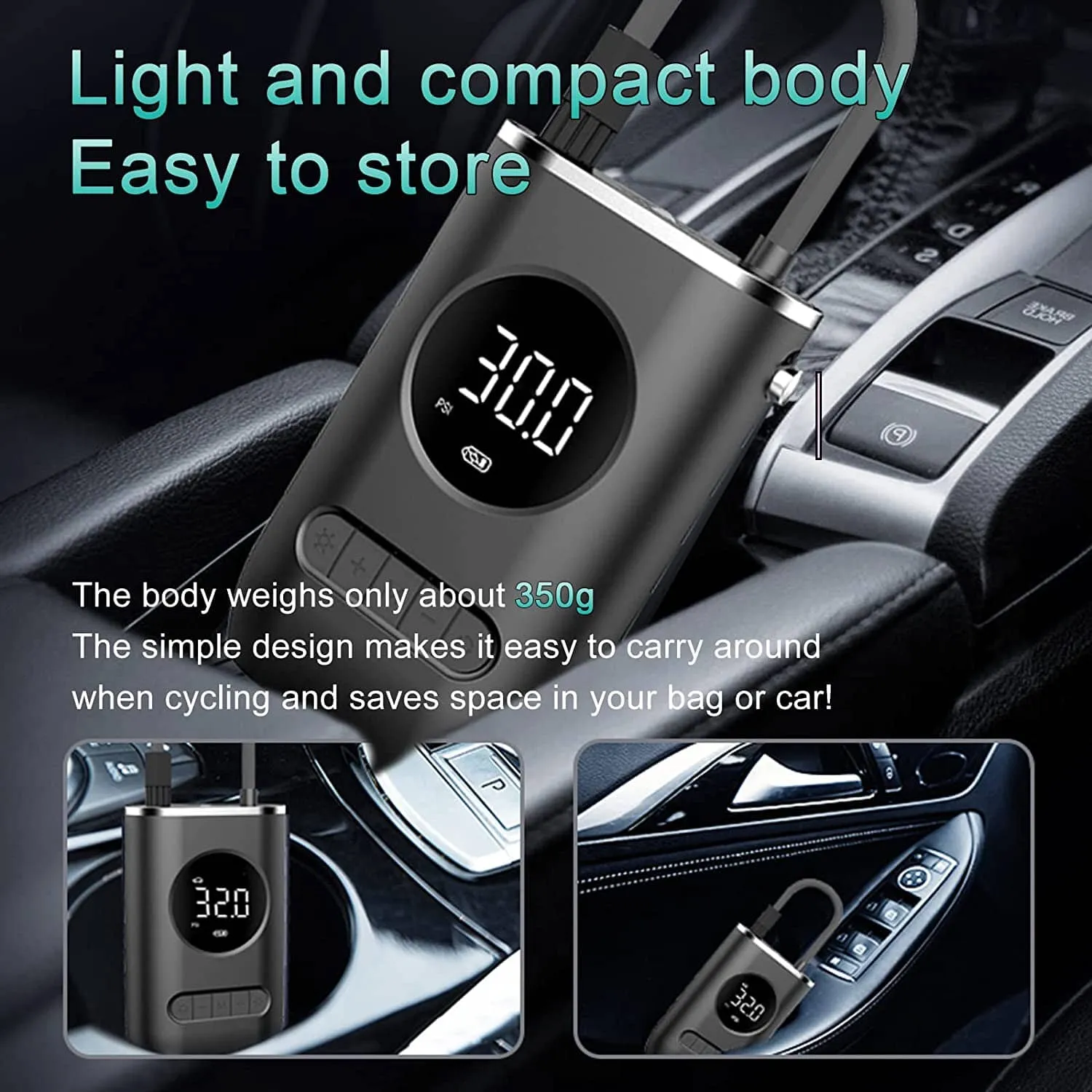Cpplia Wireless Air Pump Digital Tire Pressure Detection LED Tire Inflator