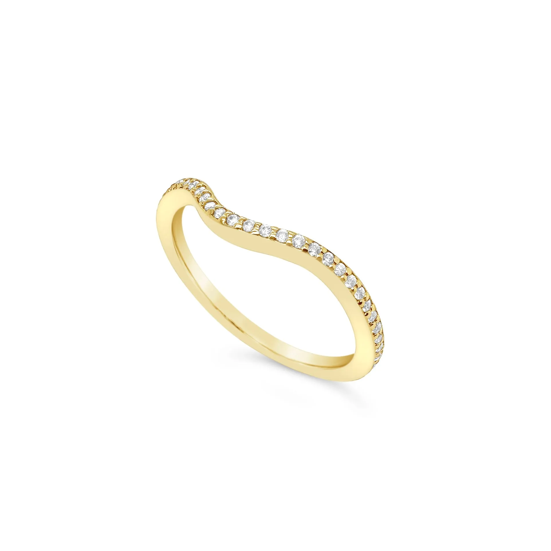 Curved Diamond Wedding Band