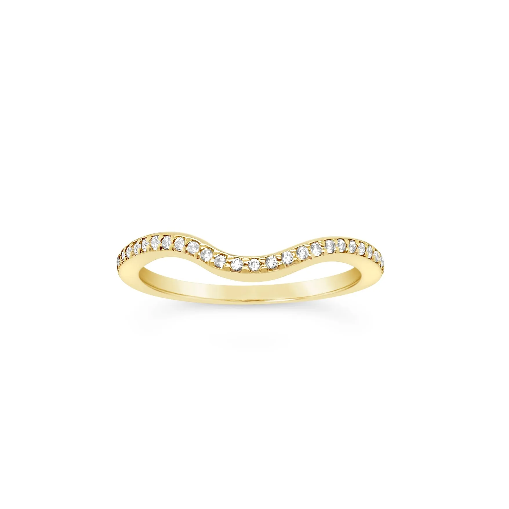 Curved Diamond Wedding Band