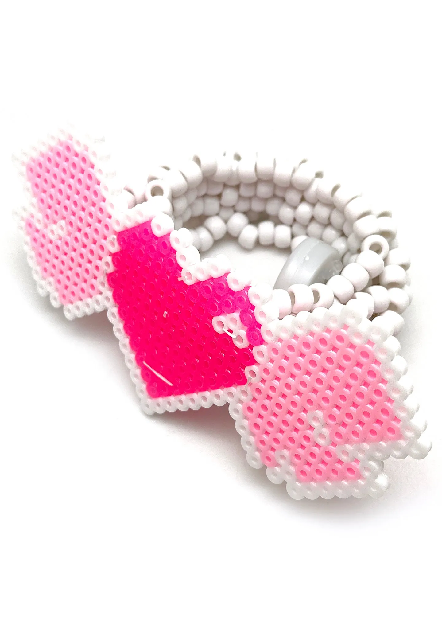 Cyber Hearts Light Up Pendant Rave Kandi Bracelet