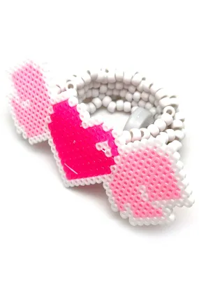 Cyber Hearts Light Up Pendant Rave Kandi Bracelet