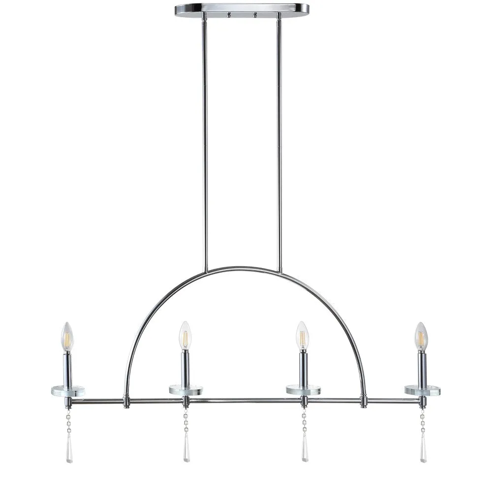 Dakota 41" 4-light Linear Metal/Crystal LED Pendant