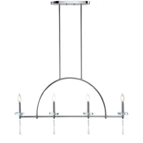 Dakota 41" 4-light Linear Metal/Crystal LED Pendant