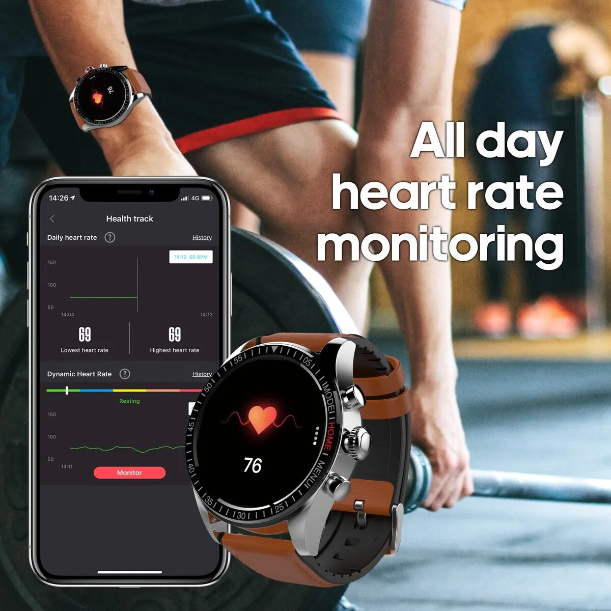 DGTEC Amoled Smart Watch / Brown