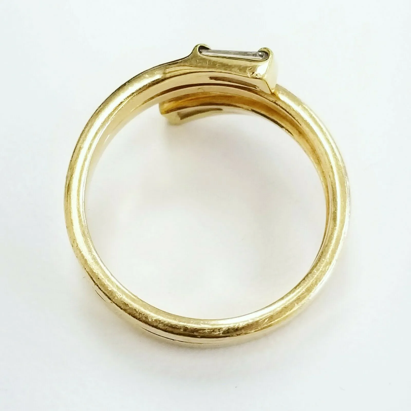 Diamond Ring 14k Yellow Gold Natural 0.20 CTW Tapered Baguette Diamonds Size 9