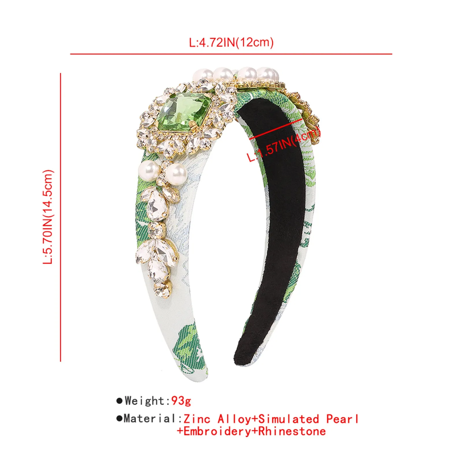 F3187 Large Rhinestone Ethic Traditional Pattern Headband