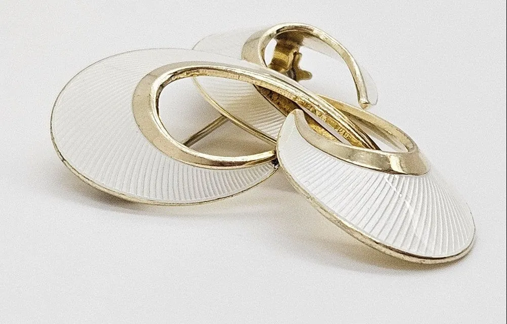 Fabulous Hroar Prydz Norway Sterling Enamel Art Deco Modern Brooch 1920s
