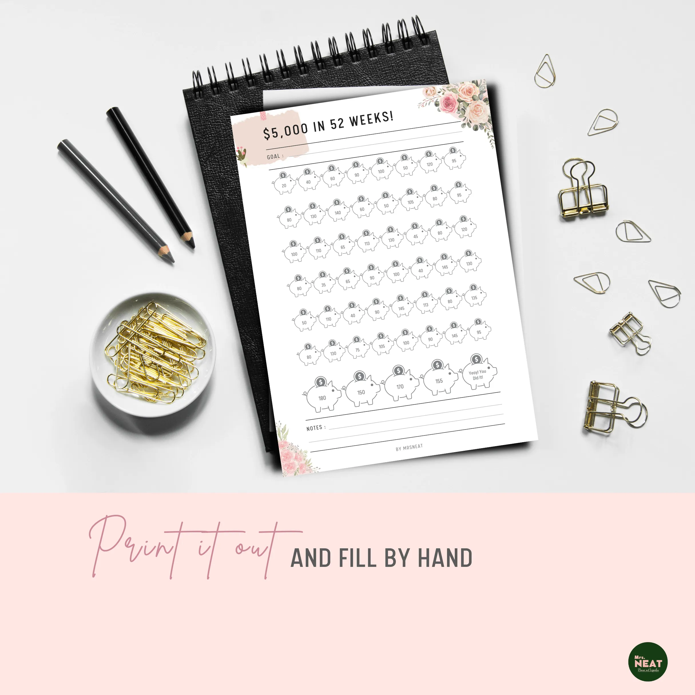 Floral $5,000 Money Savings Challenge - M084