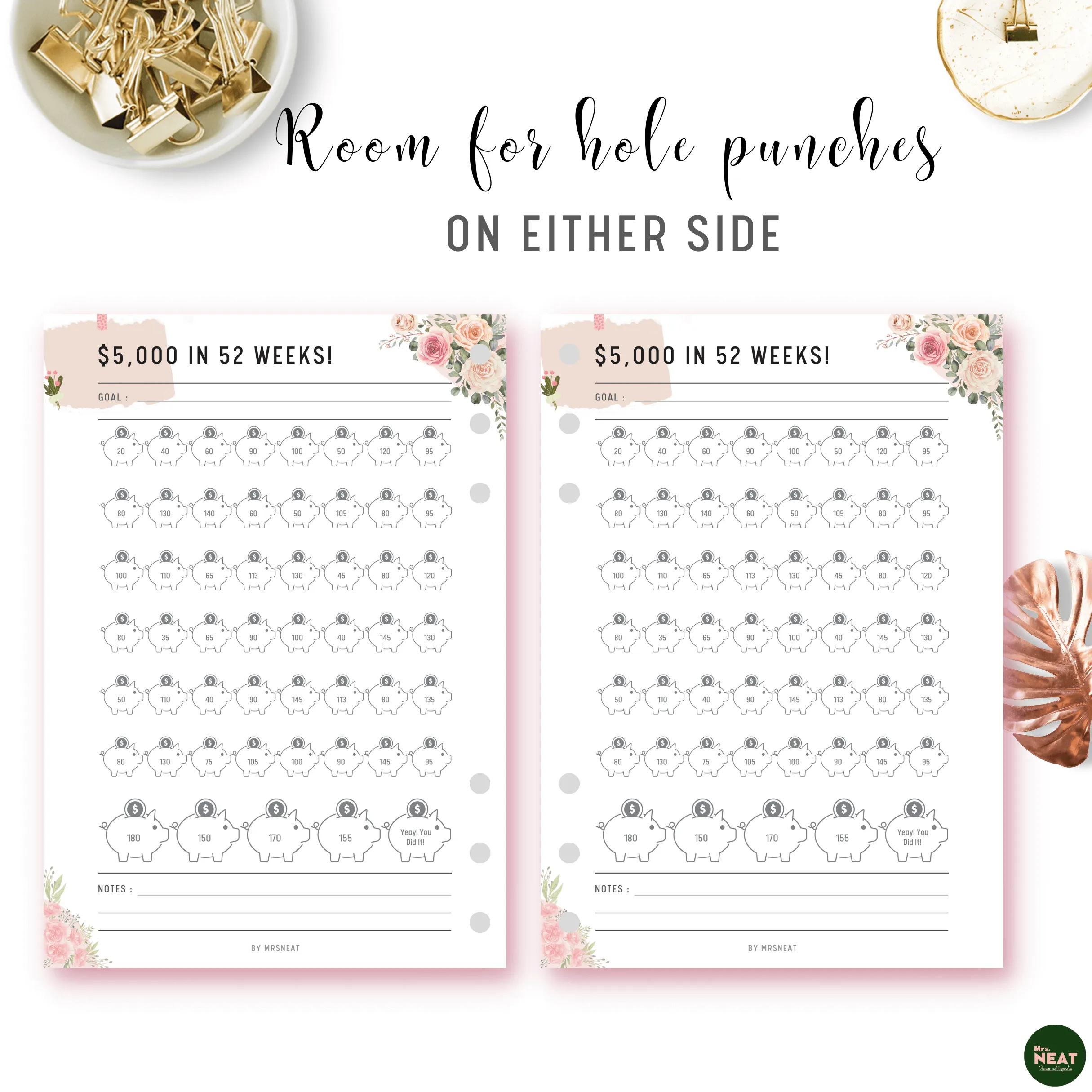 Floral $5,000 Money Savings Challenge - M084
