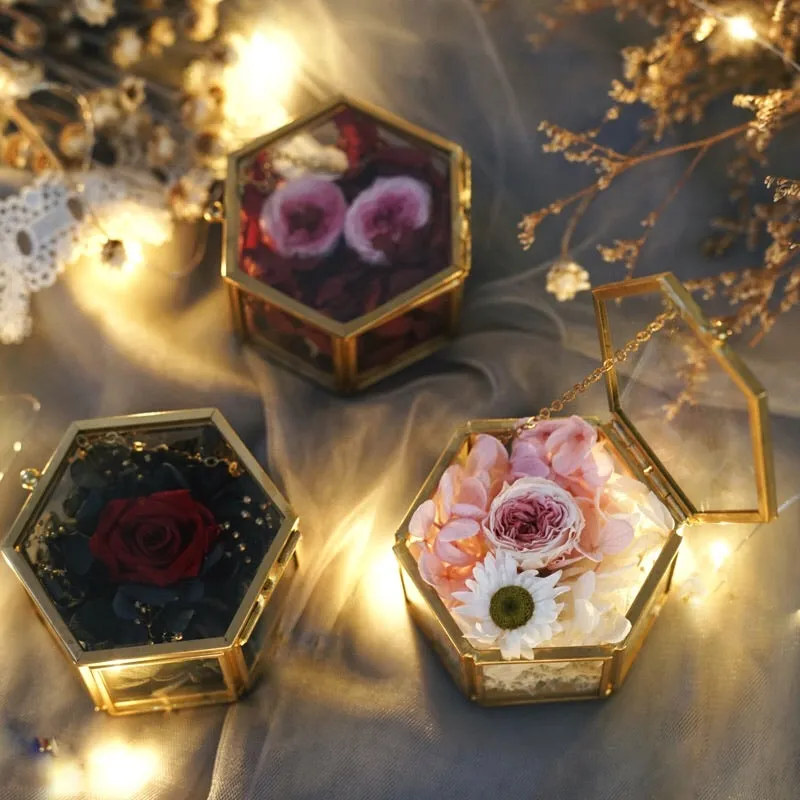 Geometric Hexagon Ring Box Jewelry Box (S)