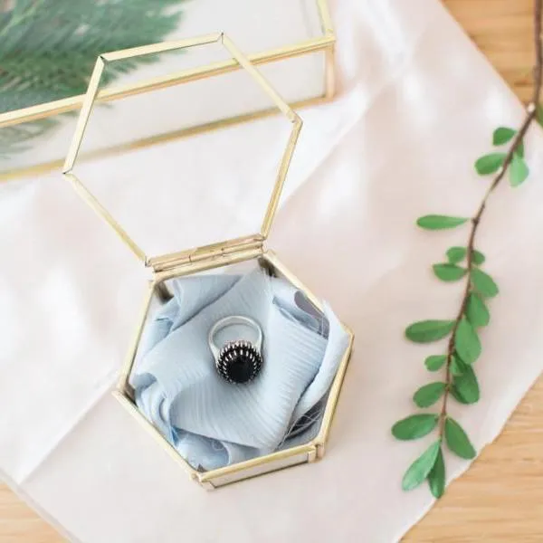 Geometric Hexagon Ring Box Jewelry Box (S)