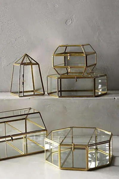 Geometric Hexagon Ring Box Jewelry Box (S)