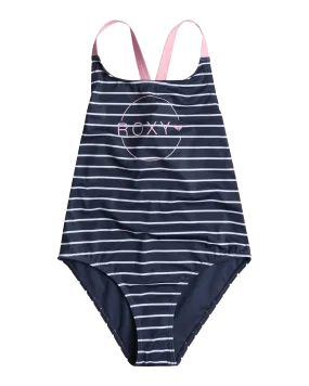 Girls Bico Stripe Swimsuit in Naval Academy