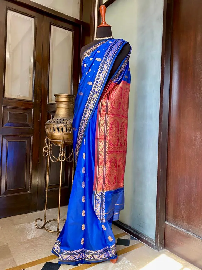 Hayat Banarsi Silk: Blue Orchid