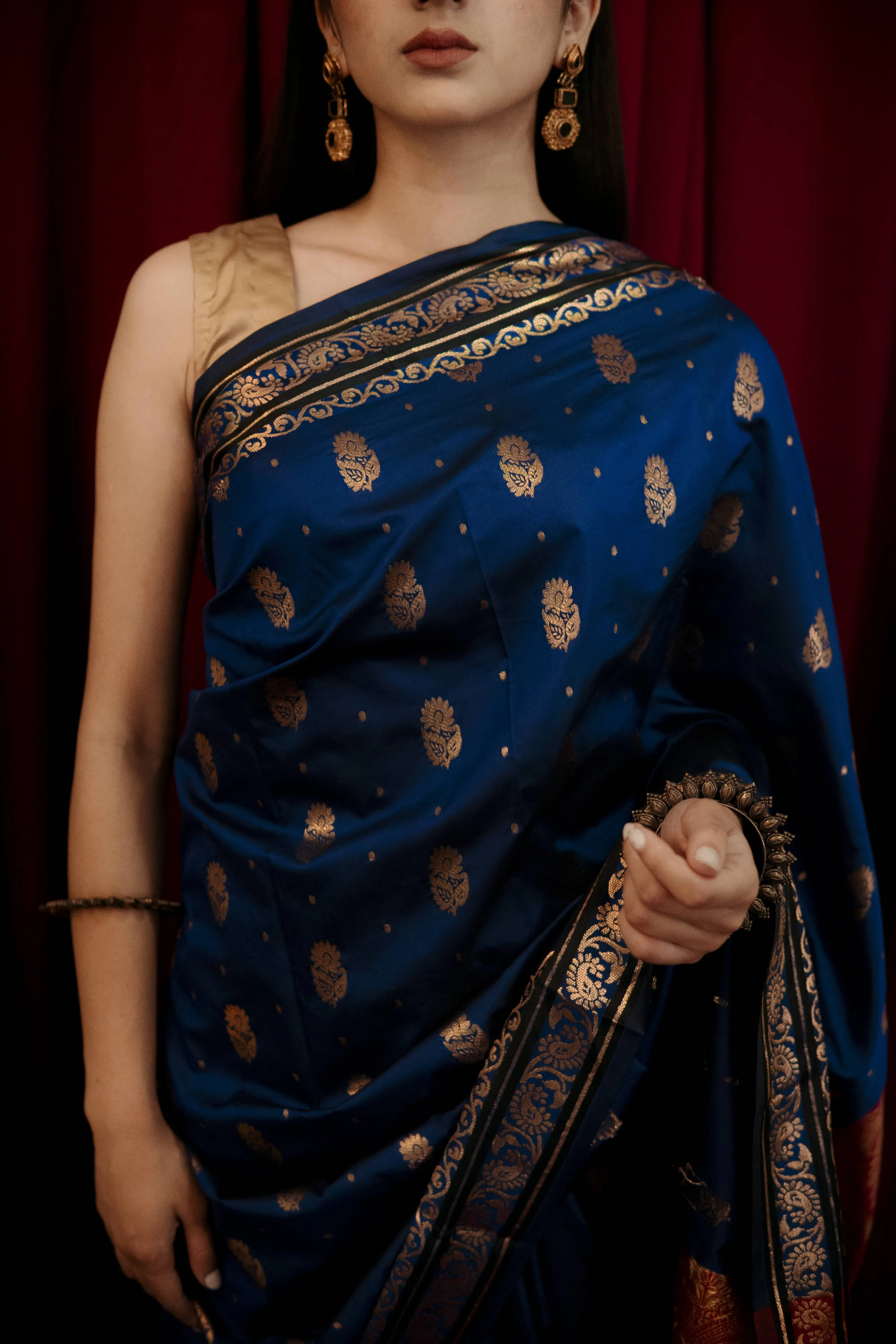 Hayat Banarsi Silk: Blue Orchid