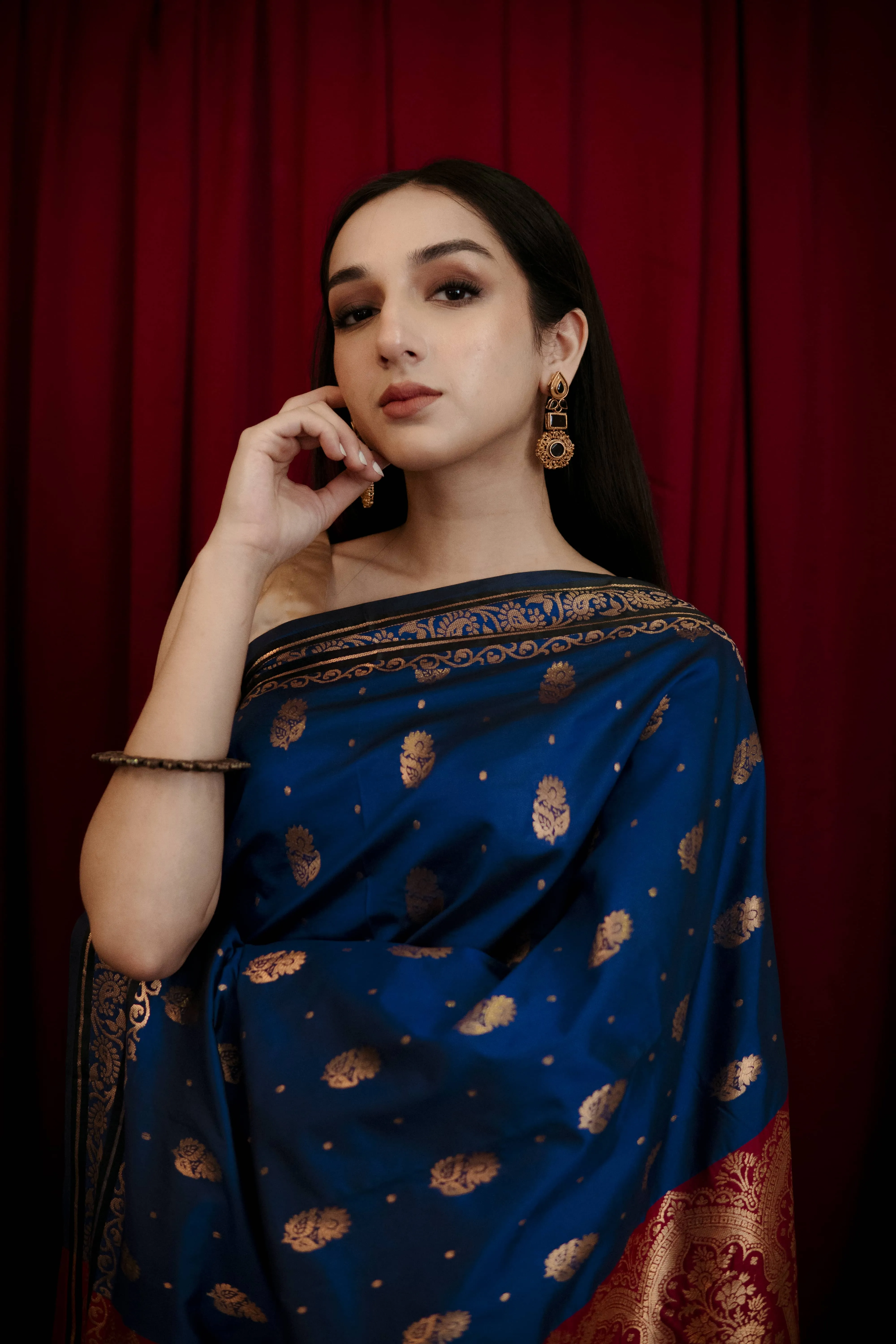 Hayat Banarsi Silk: Blue Orchid