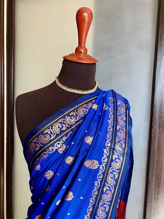Hayat Banarsi Silk: Blue Orchid