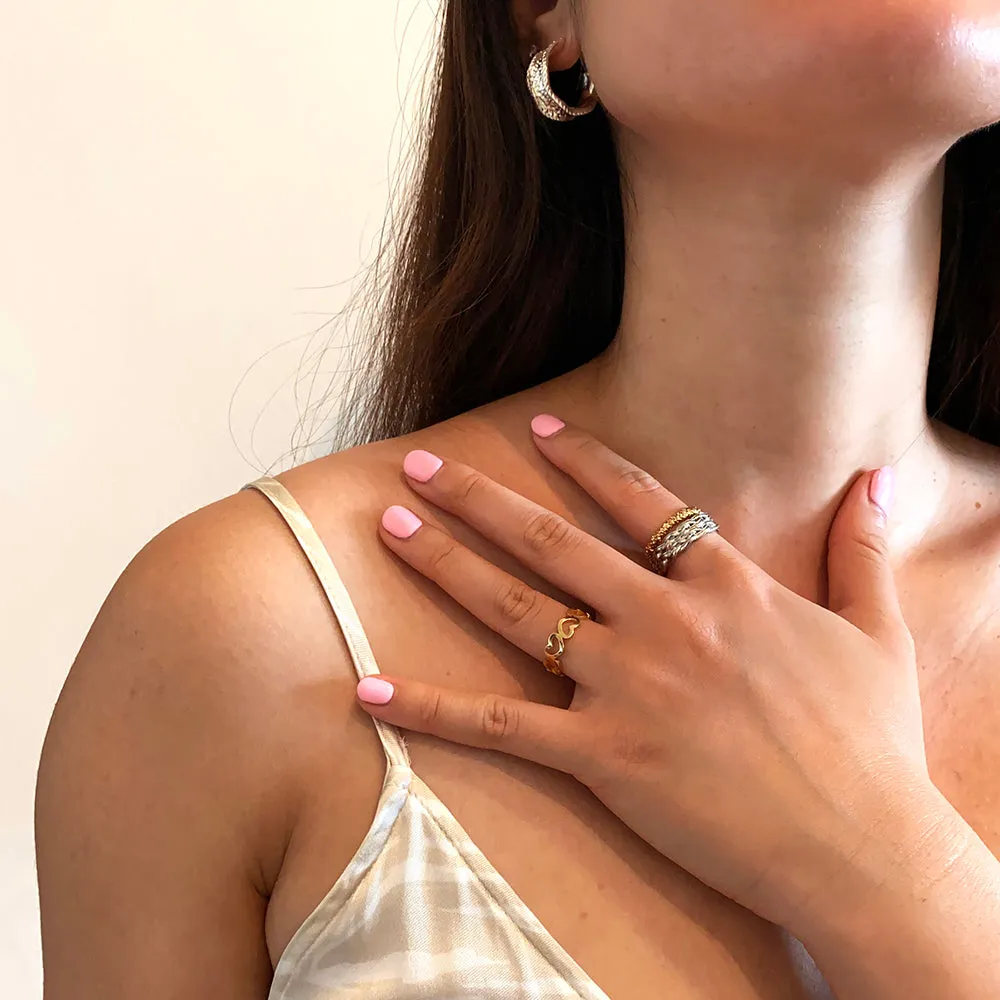 Heart Design Amore Open Ring (Adjustable)